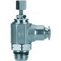 Alpha Technologies Aignep USA Flow Control 6mm Tube x 1/8" Metal Release Collet Flow In Screw Adjustment 57910-6-1/8